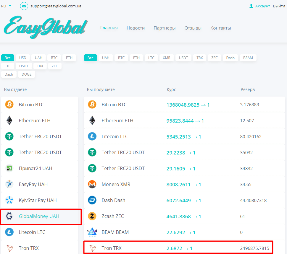 How to buy tron ​​cryptocurrency using GlobalMoney